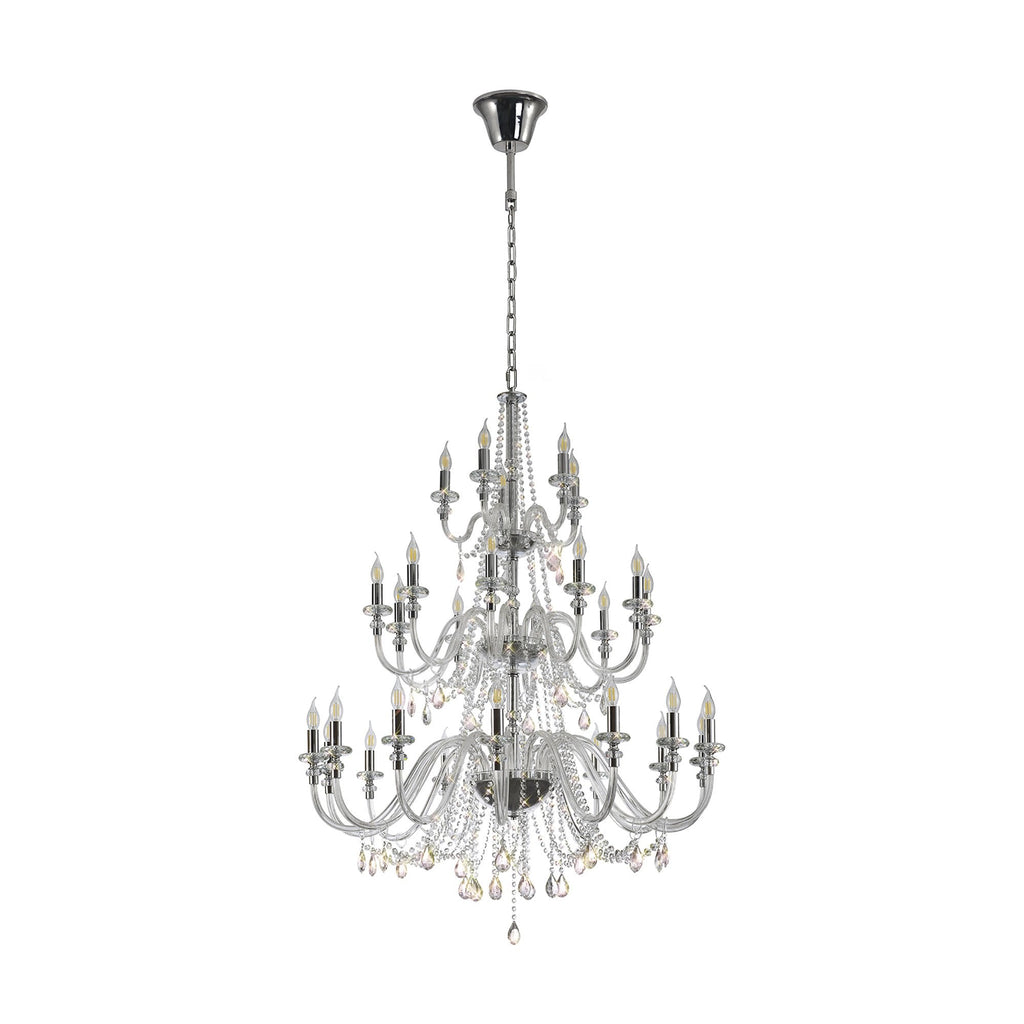 NL82609 Glastonbury Chandelier Pendant 29 Light Polished Chrome/Clear Glass/Crystal