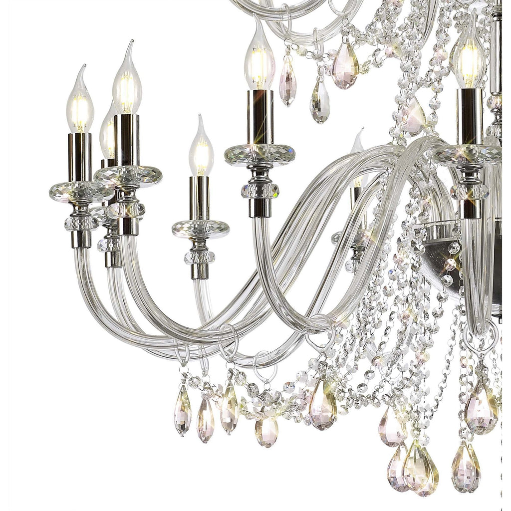 NL82609 Glastonbury Chandelier Pendant 29 Light Polished Chrome/Clear Glass/Crystal