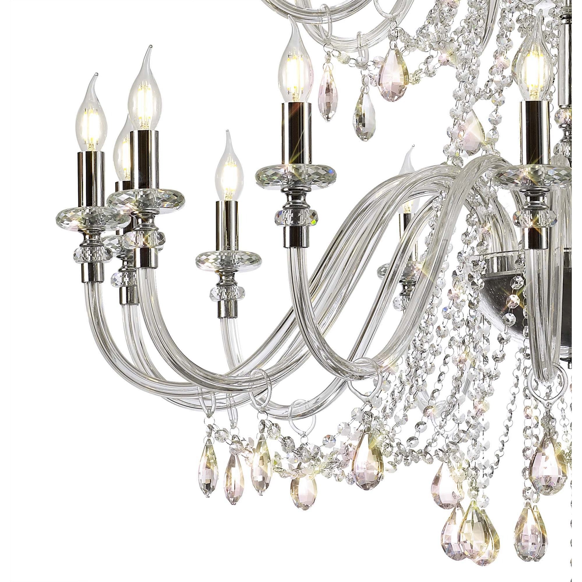 NL82609 Glastonbury Chandelier Pendant 29 Light Polished Chrome/Clear Glass/Crystal