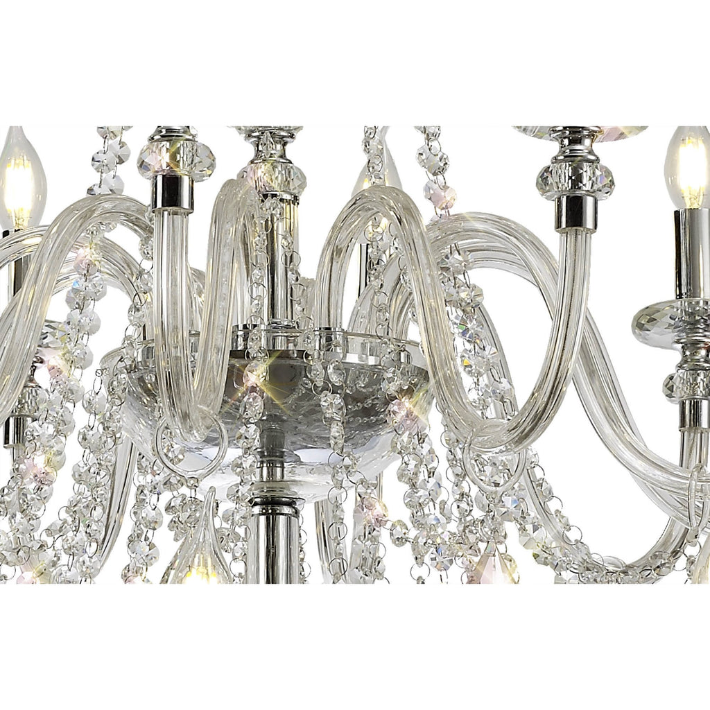 NL82609 Glastonbury Chandelier Pendant 29 Light Polished Chrome/Clear Glass/Crystal