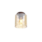 NL82649 Tokyo Round Ceiling Flush Mocha/Amber Glass