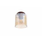NL82649 Tokyo Round Ceiling Flush Mocha/Amber Glass