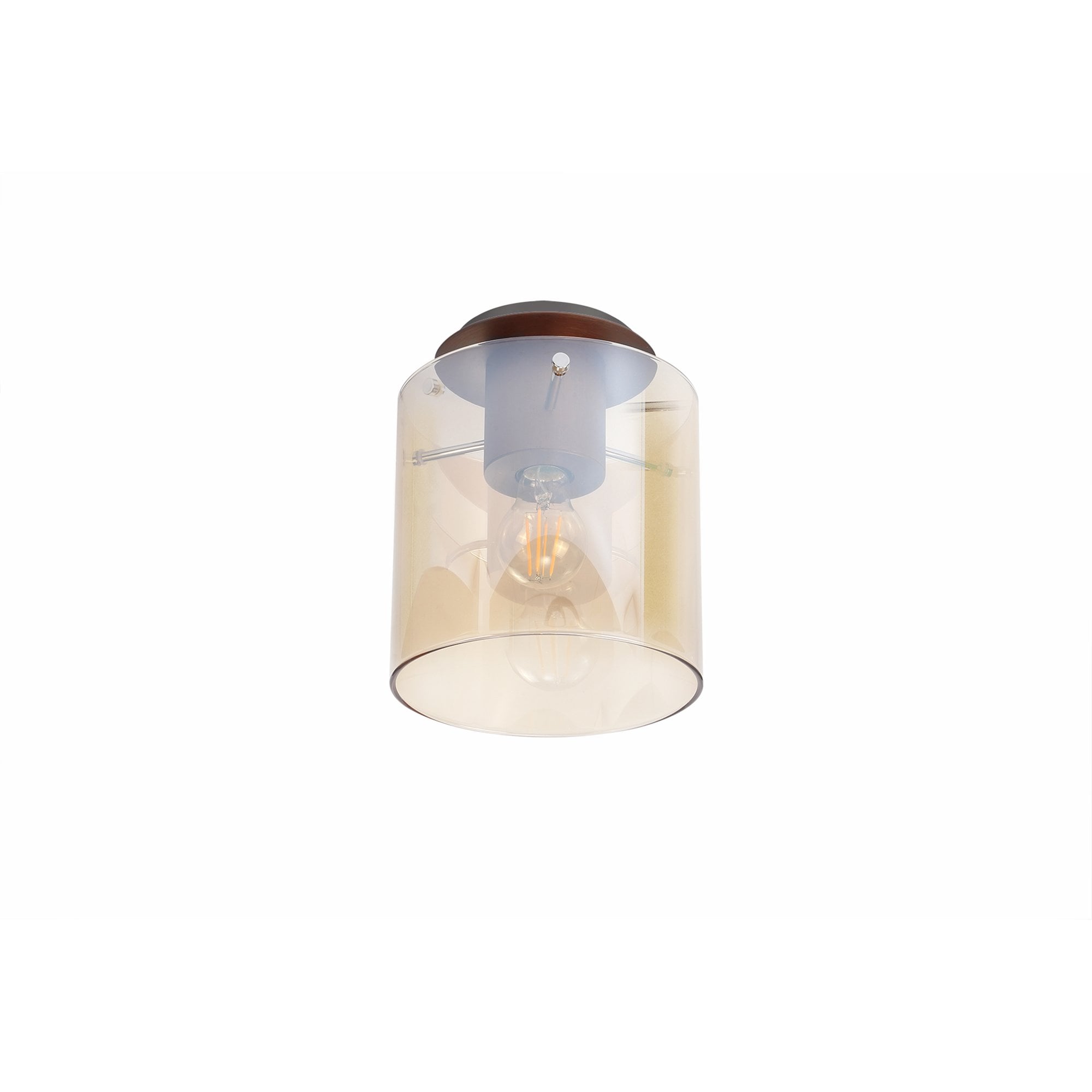 NL82649 Tokyo Round Ceiling Flush Mocha/Amber Glass