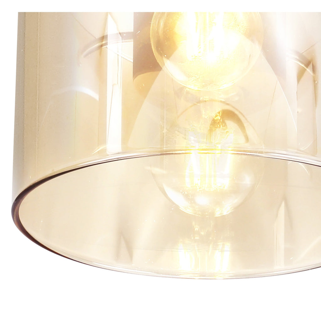 NL82649 Tokyo Round Ceiling Flush Mocha/Amber Glass