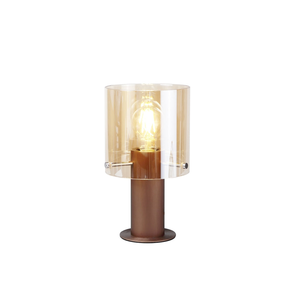NL82669 Tokyo Table Lamp Mocha/Amber Glass