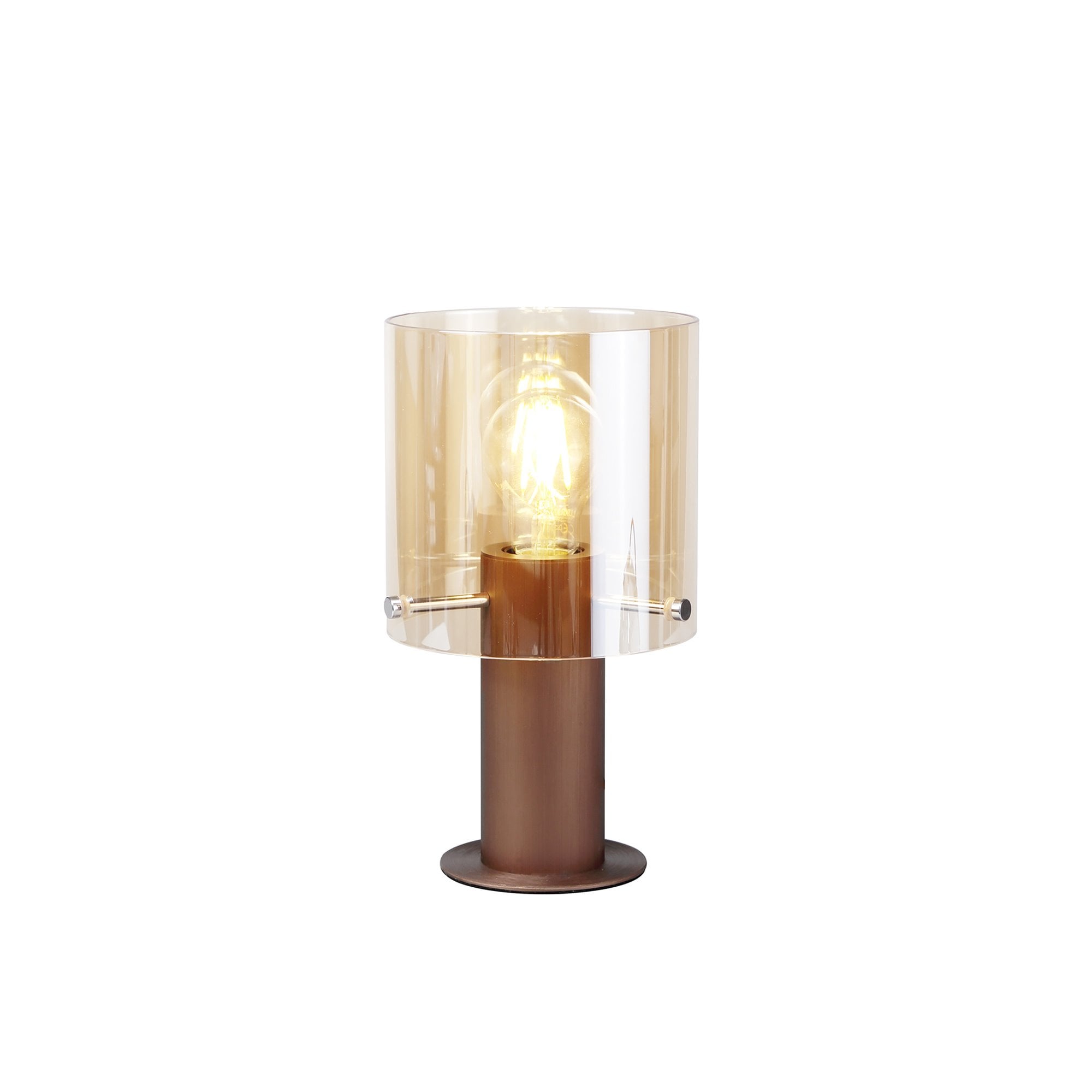 NL82669 Tokyo Table Lamp Mocha/Amber Glass
