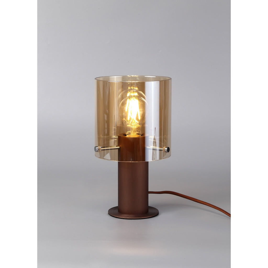 NL82669 Tokyo Table Lamp Mocha/Amber Glass