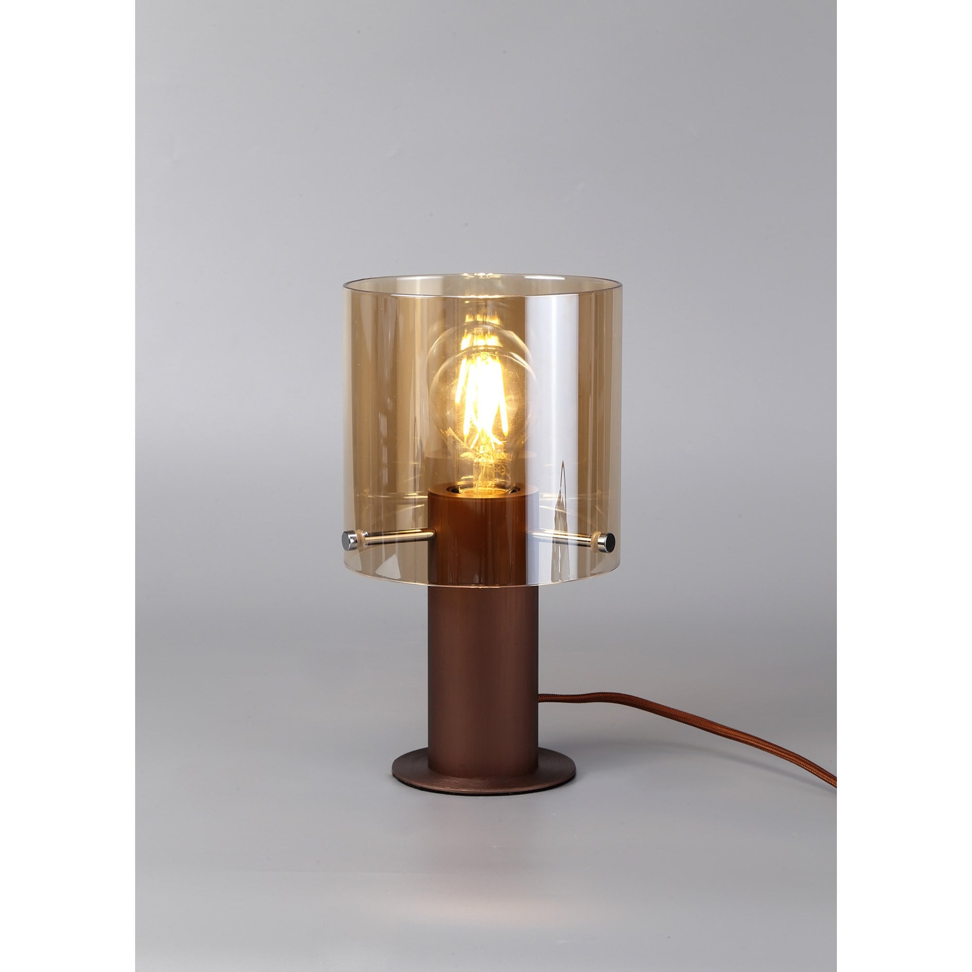 NL82669 Tokyo Table Lamp Mocha/Amber Glass