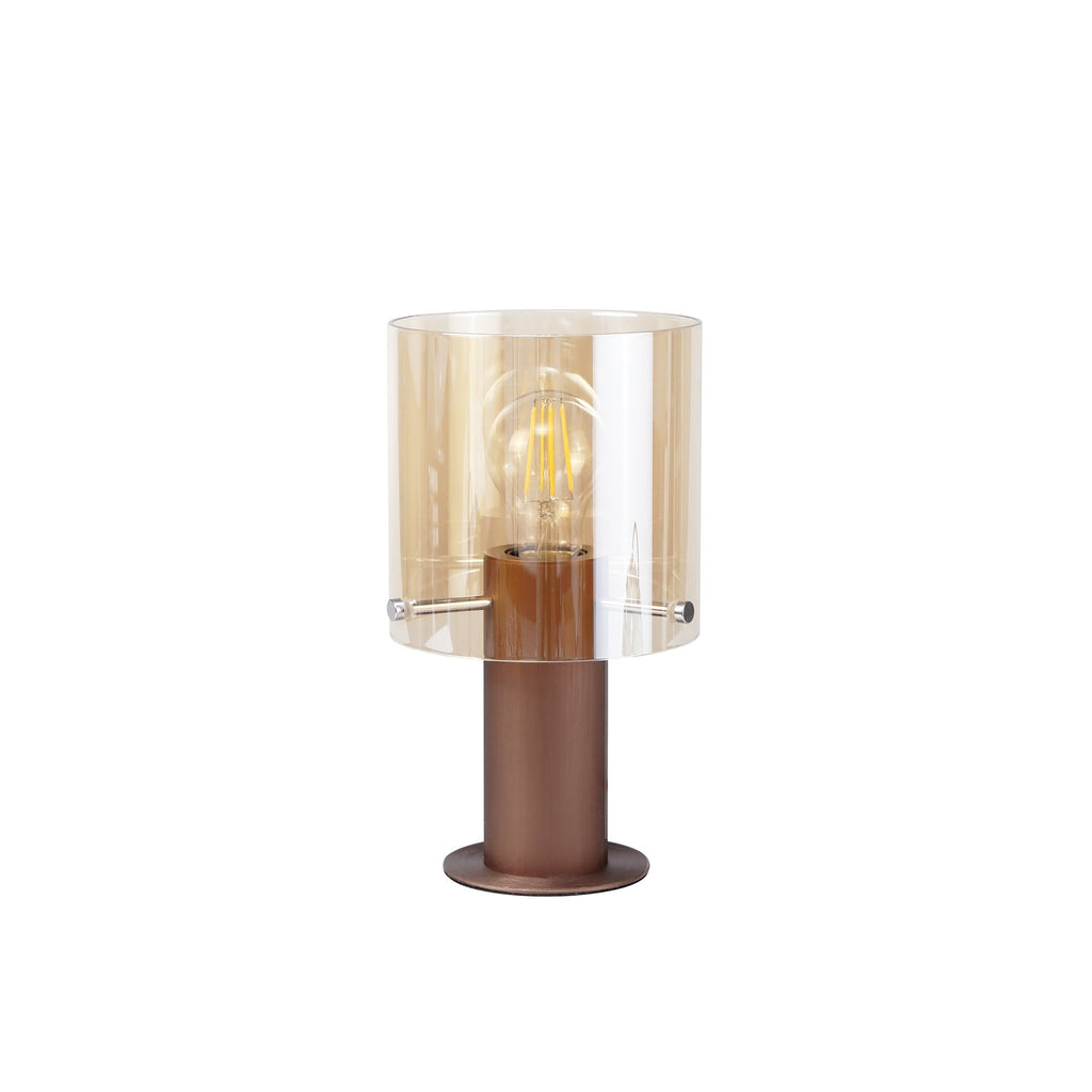 NL82669 Tokyo Table Lamp Mocha/Amber Glass