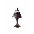 NL82739 Heidi Tiffany Table Lamp Black/Gold, Purple/Pink/Crystal Shade