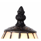 NL82739 Heidi Tiffany Table Lamp Black/Gold, Purple/Pink/Crystal Shade