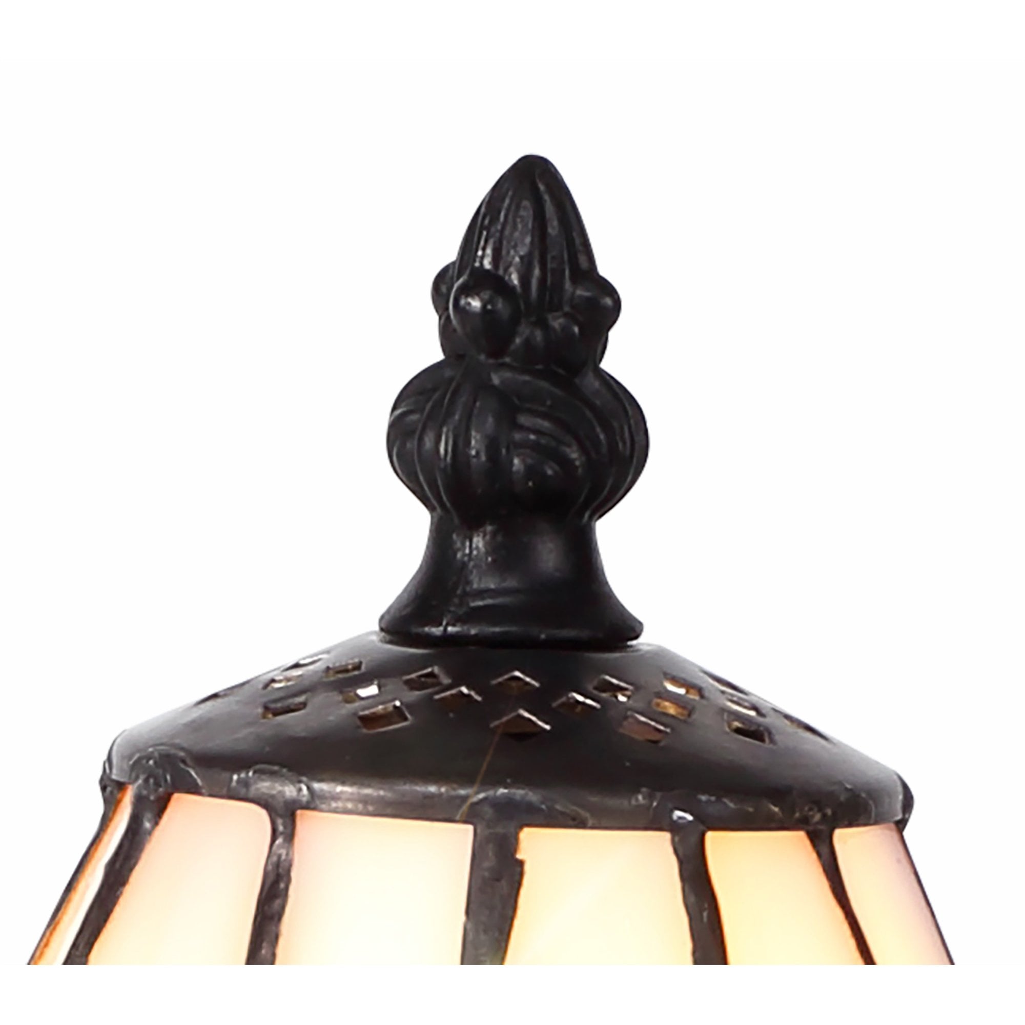 NL82739 Heidi Tiffany Table Lamp Black/Gold, Purple/Pink/Crystal Shade