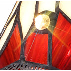 NL82739 Heidi Tiffany Table Lamp Black/Gold, Purple/Pink/Crystal Shade