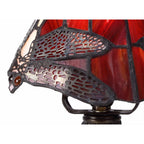NL82739 Heidi Tiffany Table Lamp Black/Gold, Purple/Pink/Crystal Shade