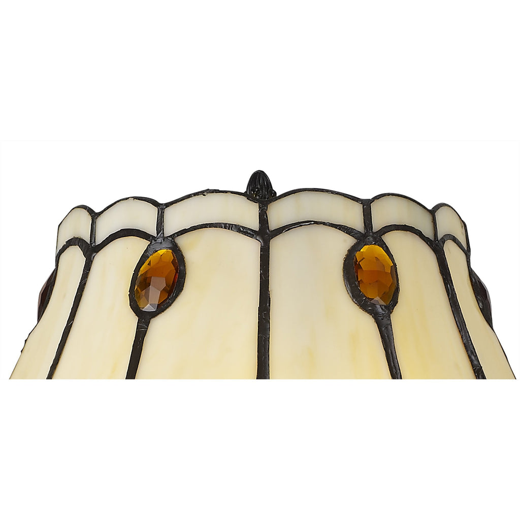 NL82749 Charlie Tiffany Table Lamp Red / Orange / Crystal / Black