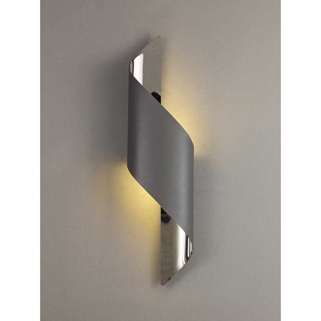 NL83119 Kally LED Wall Lamp Large Anthracite/Polished Chrome