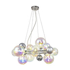 NL83139 Rome 12 Light Circular Pendant Polished Chrome Iridescent Glass