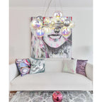 NL83139 Rome 12 Light Circular Pendant Polished Chrome Iridescent Glass