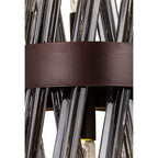NL83639 Clover 2 Light Wall Light Brown Oxide / Smoke Glass