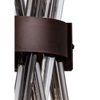 NL83639 Clover 2 Light Wall Light Brown Oxide / Smoke Glass