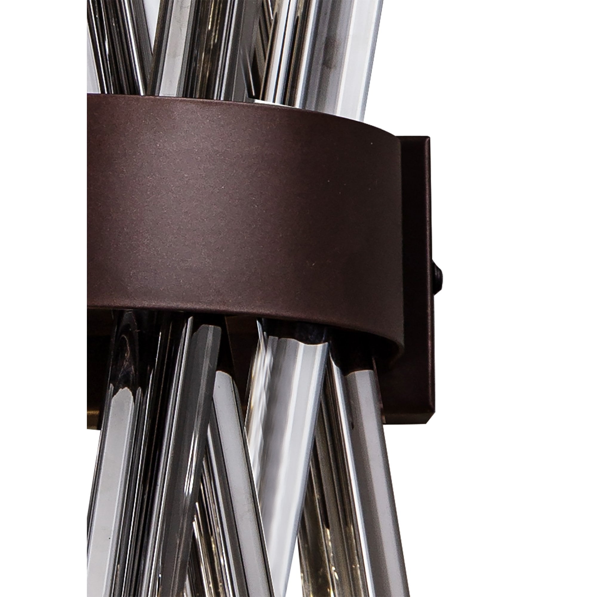 NL83639 Clover 2 Light Wall Light Brown Oxide / Smoke Glass