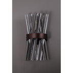 NL83639 Clover 2 Light Wall Light Brown Oxide / Smoke Glass