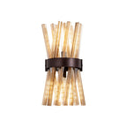 NL83649 Clover 2 Light Wall Light Brown Oxide / Champagne Glass