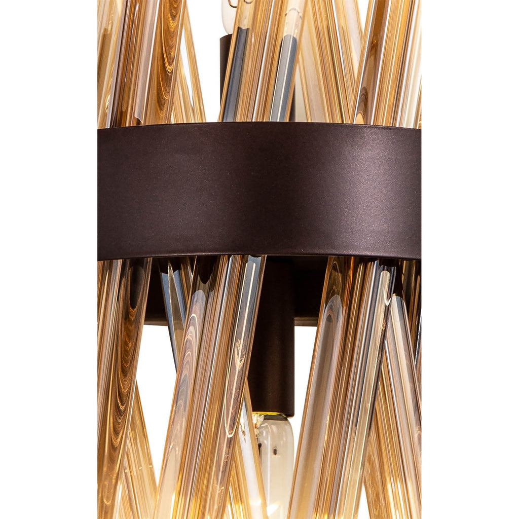NL83649 Clover 2 Light Wall Light Brown Oxide / Champagne Glass