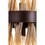 NL83649 Clover 2 Light Wall Light Brown Oxide / Champagne Glass