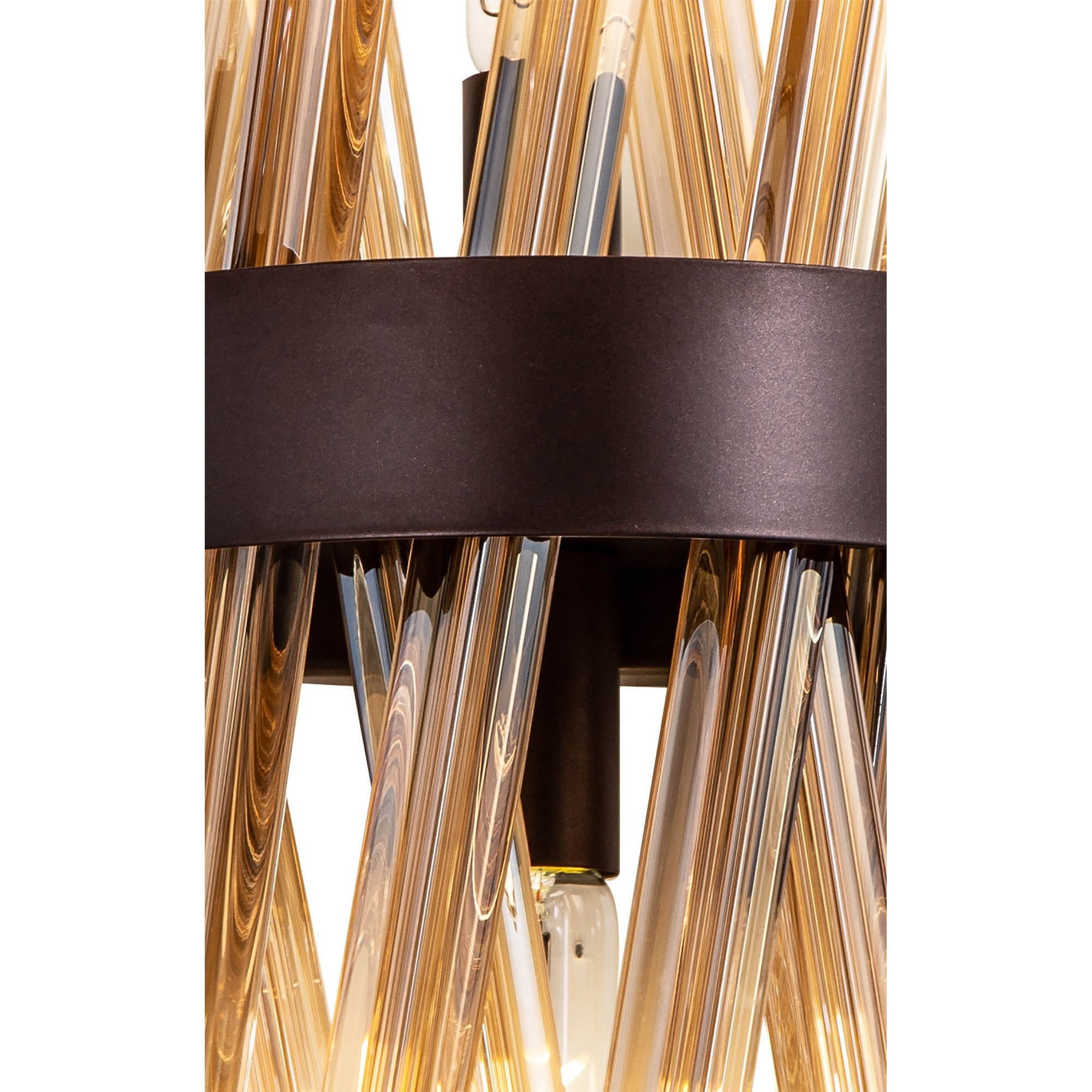 NL83649 Clover 2 Light Wall Light Brown Oxide / Champagne Glass