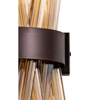 NL83649 Clover 2 Light Wall Light Brown Oxide / Champagne Glass