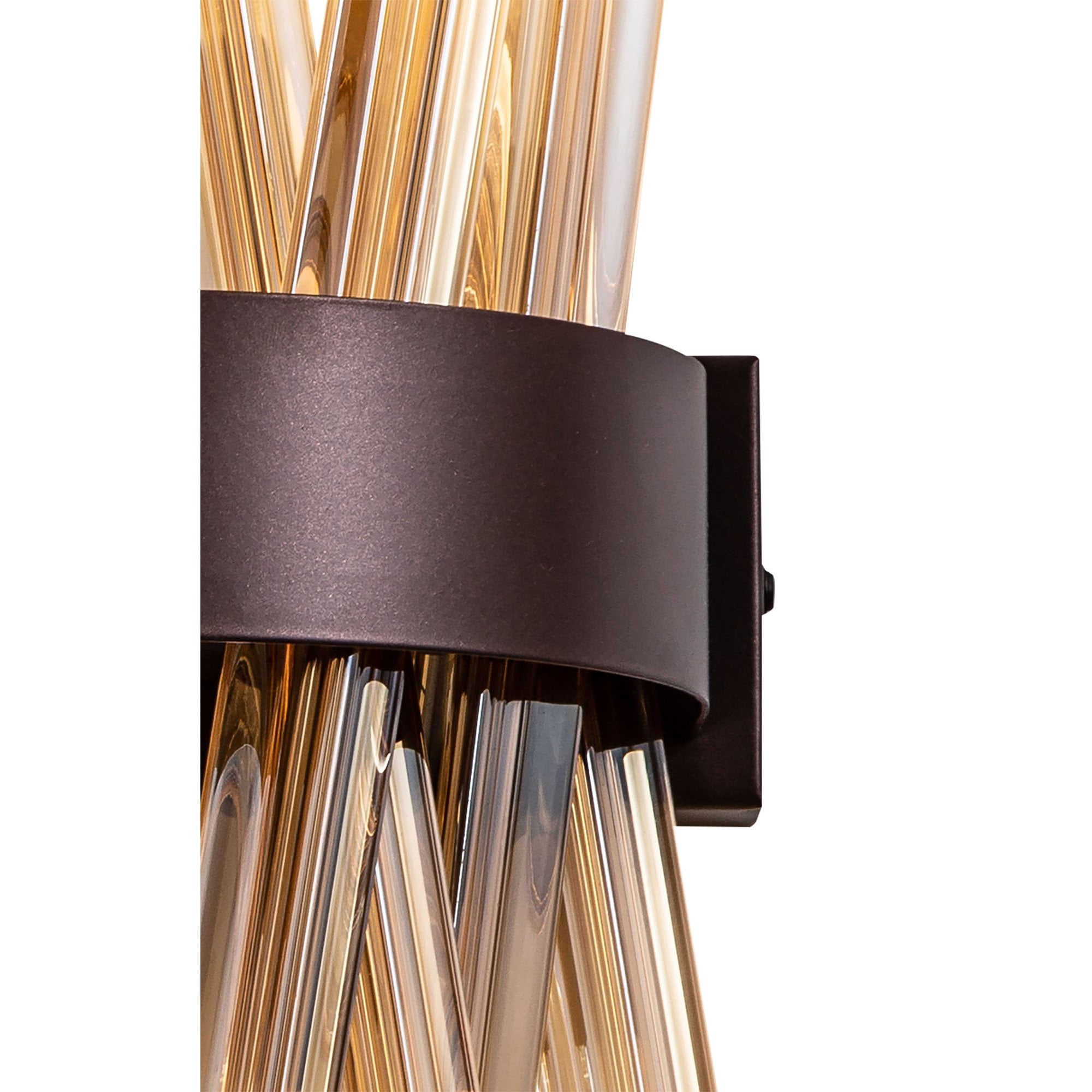NL83649 Clover 2 Light Wall Light Brown Oxide / Champagne Glass