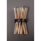 NL83649 Clover 2 Light Wall Light Brown Oxide / Champagne Glass