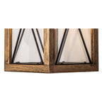 NL83729 Rowley Outdoor Large Wall Lamp Wood Effect & Black/Clear Glass