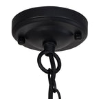 NL83739 Rowley Outdoor Pendant Wood Effect & Black/Clear Glass