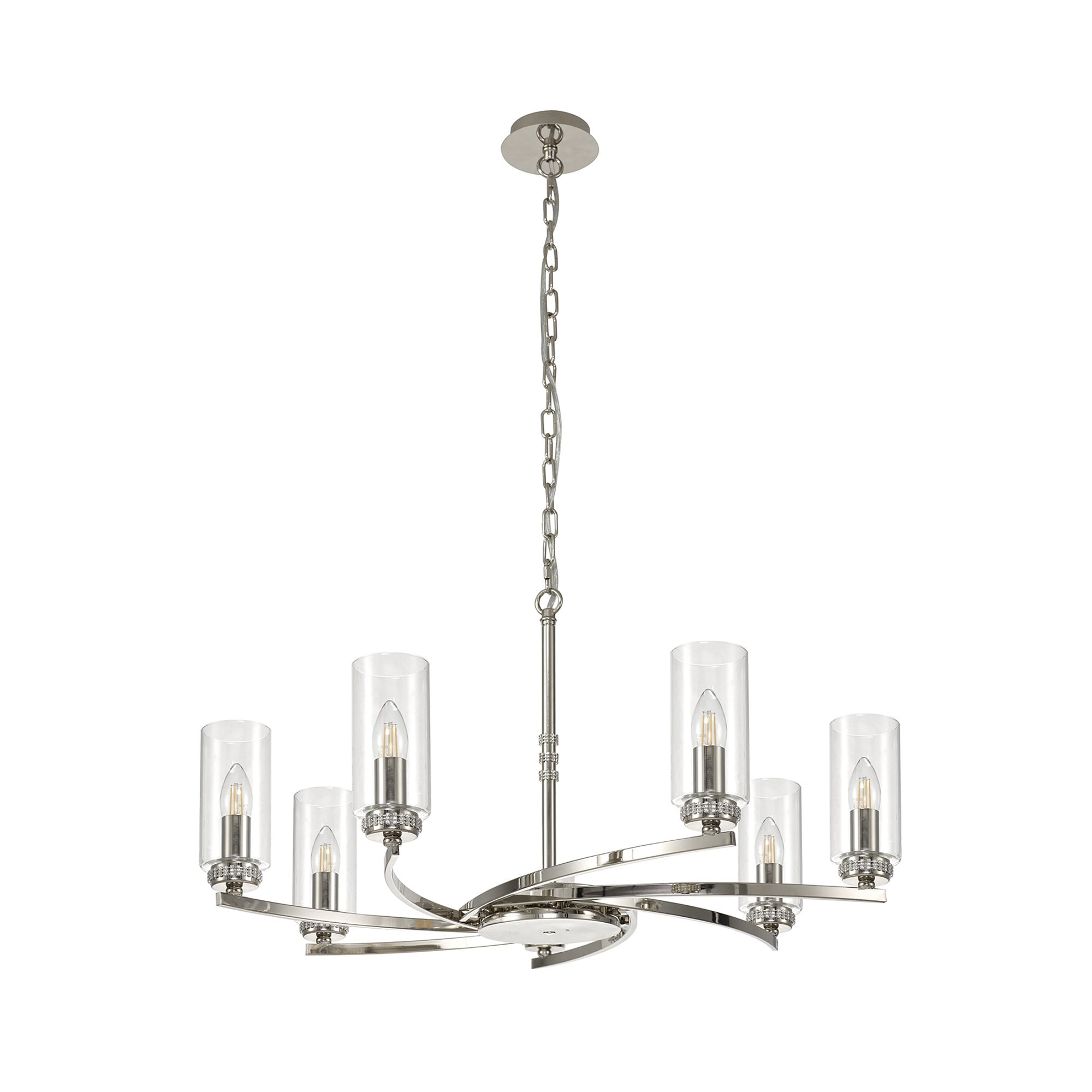 NL83749 Darling 7 Light Pendant/Semi Ceiling Polished Nickel