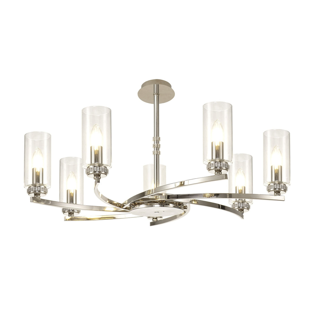 NL83749 Darling 7 Light Pendant/Semi Ceiling Polished Nickel