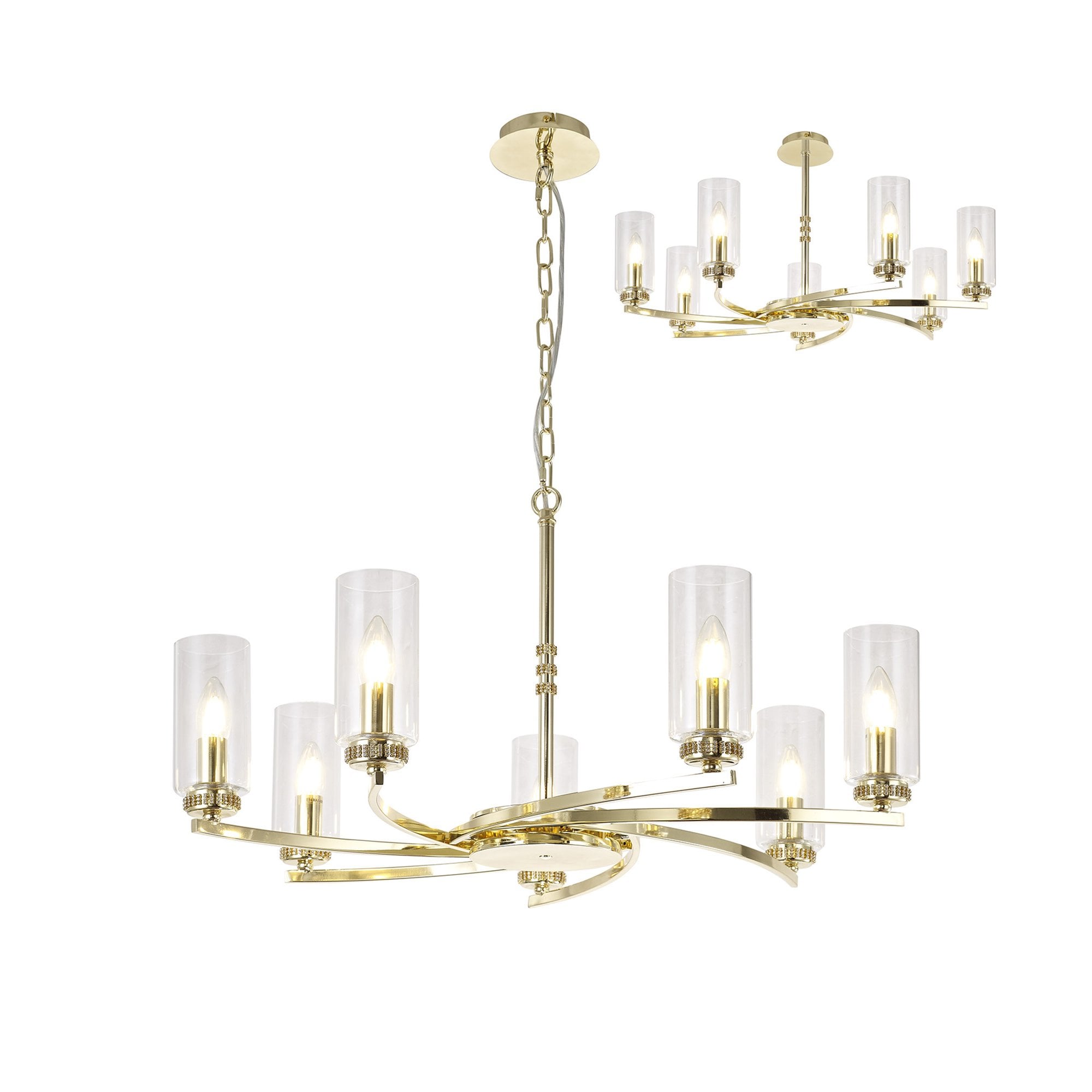 NL83759 Darling 7 Light Pendant/Semi Ceiling Polished Gold