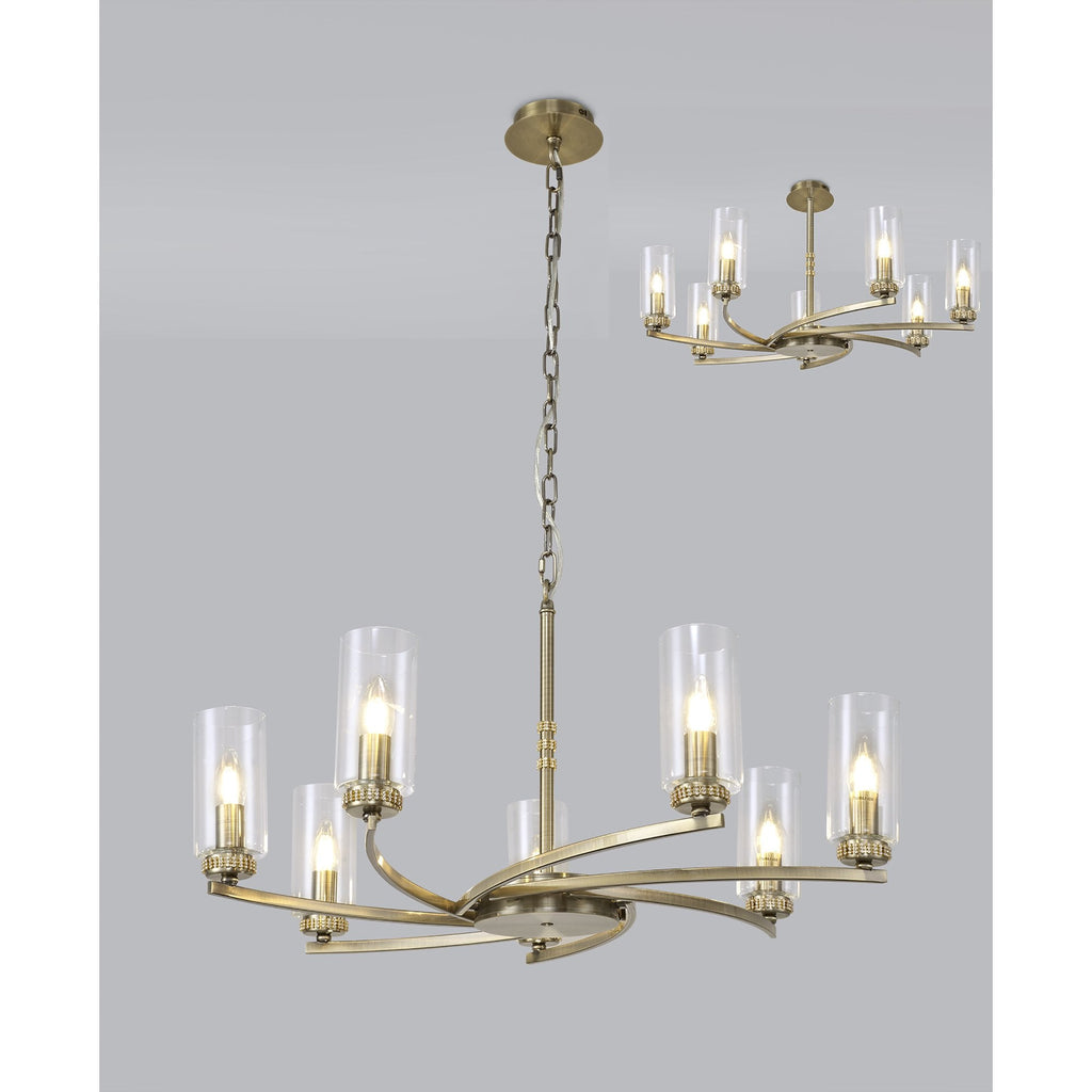 NL83769 Darling 7 Light Pendant/Semi Ceiling Antique Brass