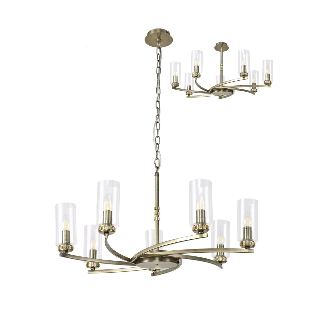 NL83769 Darling 7 Light Pendant/Semi Ceiling Antique Brass