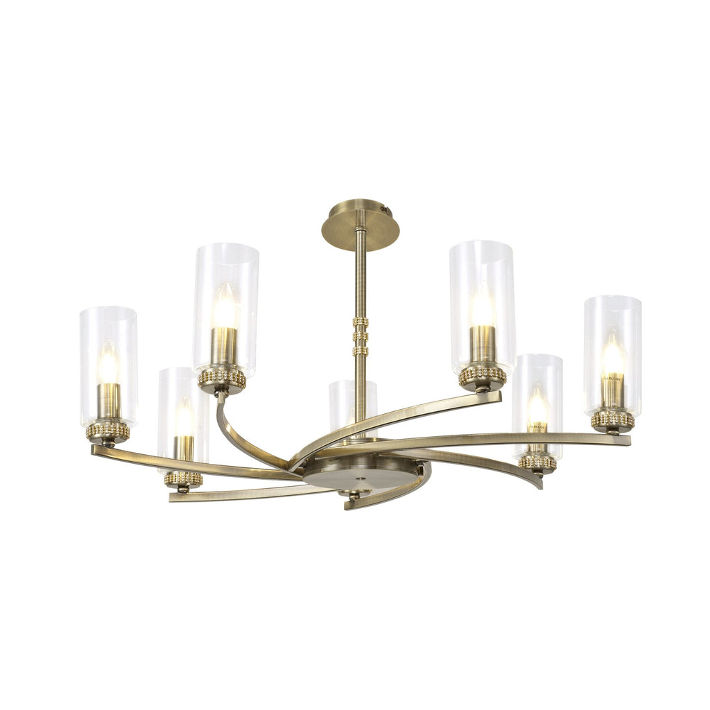NL83769 Darling 7 Light Pendant/Semi Ceiling Antique Brass