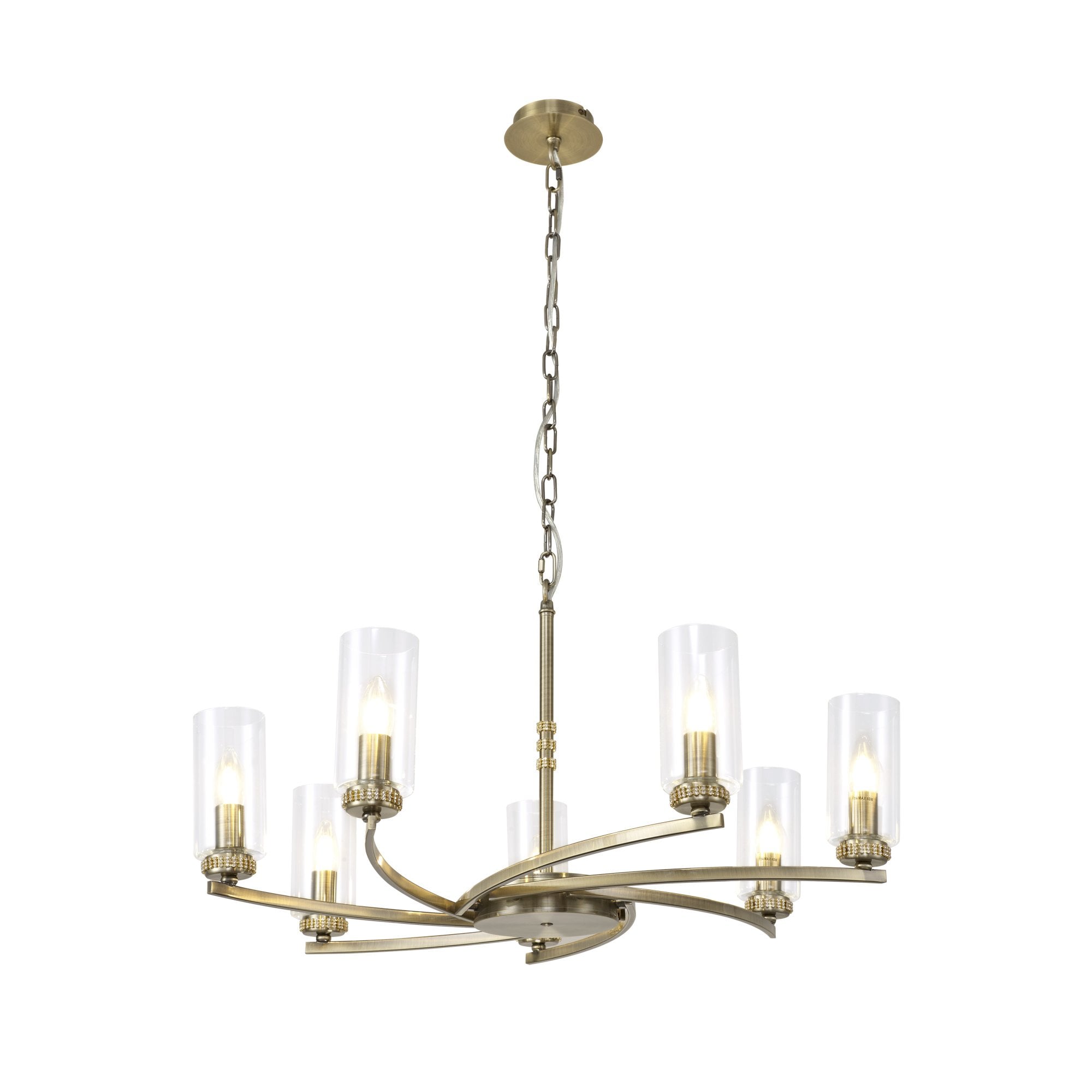 NL83769 Darling 7 Light Pendant/Semi Ceiling Antique Brass