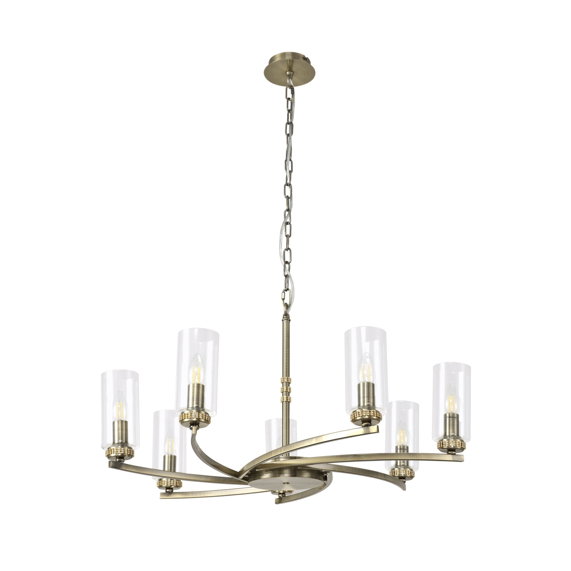 NL83769 Darling 7 Light Pendant/Semi Ceiling Antique Brass
