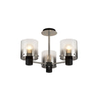 NL84019 Tokyo Semi Ceiling 3 Light Black/Smoke Fade Glass