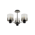 NL84019 Tokyo Semi Ceiling 3 Light Black/Smoke Fade Glass