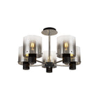 NL84029 Tokyo Semi Ceiling 5 Light Black/Smoke Fade Glass
