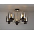 NL84029 Tokyo Semi Ceiling 5 Light Black/Smoke Fade Glass