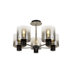 NL84029 Tokyo Semi Ceiling 5 Light Black/Smoke Fade Glass