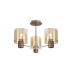 NL84039 Tokyo Semi Ceiling 3 Light Mocha/Amber Glass
