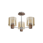 NL84039 Tokyo Semi Ceiling 3 Light Mocha/Amber Glass